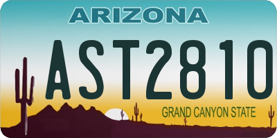 AZ license plate AST2810