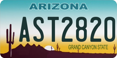 AZ license plate AST2820
