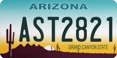 AZ license plate AST2821