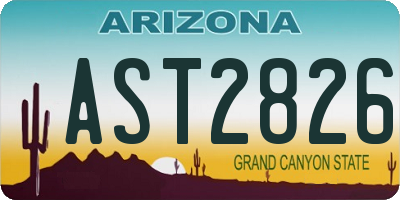 AZ license plate AST2826