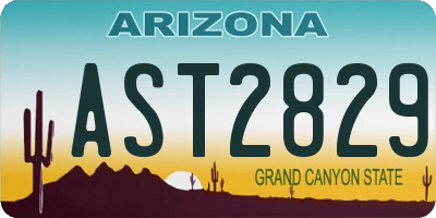 AZ license plate AST2829
