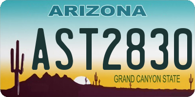 AZ license plate AST2830