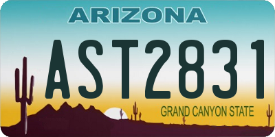 AZ license plate AST2831