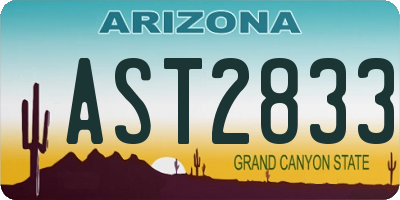 AZ license plate AST2833