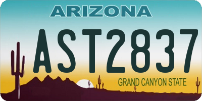 AZ license plate AST2837