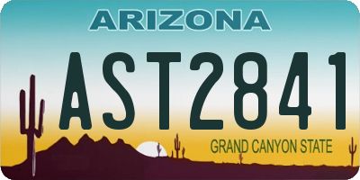 AZ license plate AST2841