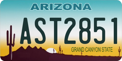 AZ license plate AST2851