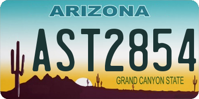 AZ license plate AST2854