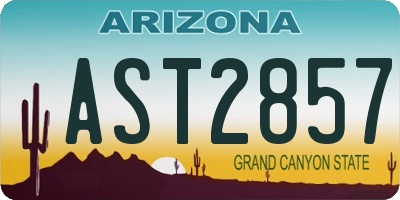 AZ license plate AST2857