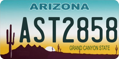 AZ license plate AST2858
