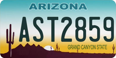 AZ license plate AST2859