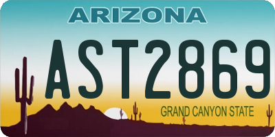 AZ license plate AST2869