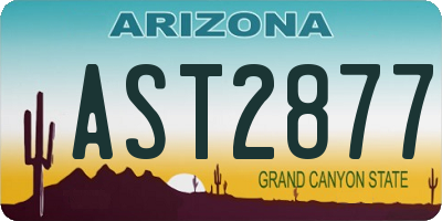 AZ license plate AST2877