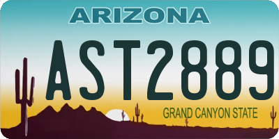 AZ license plate AST2889
