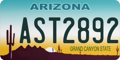 AZ license plate AST2892