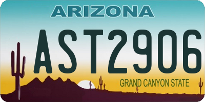 AZ license plate AST2906
