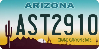 AZ license plate AST2910