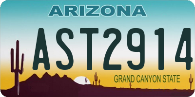 AZ license plate AST2914