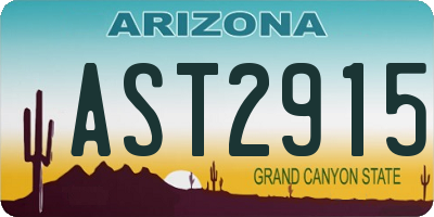 AZ license plate AST2915