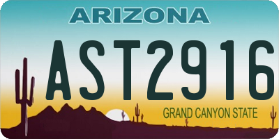 AZ license plate AST2916