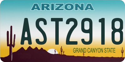 AZ license plate AST2918