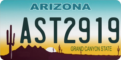 AZ license plate AST2919