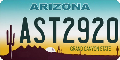 AZ license plate AST2920