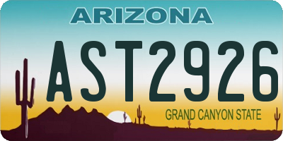AZ license plate AST2926