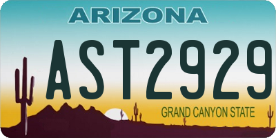 AZ license plate AST2929