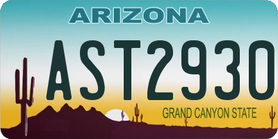 AZ license plate AST2930