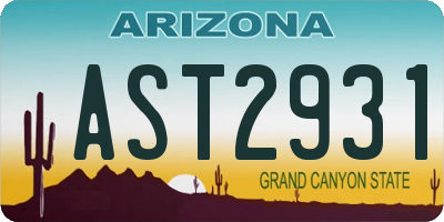 AZ license plate AST2931