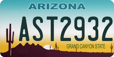 AZ license plate AST2932