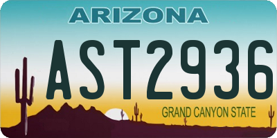 AZ license plate AST2936