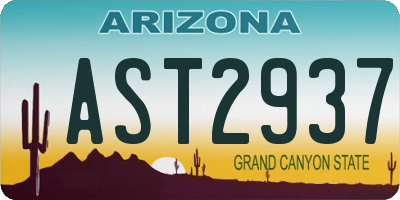 AZ license plate AST2937