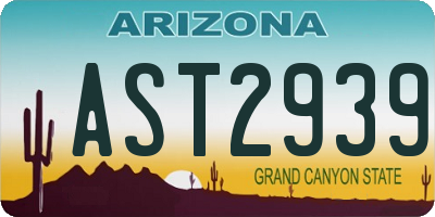 AZ license plate AST2939