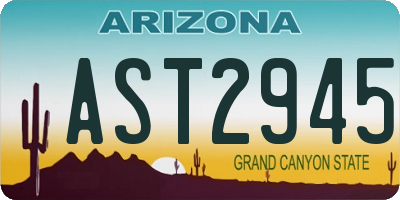 AZ license plate AST2945