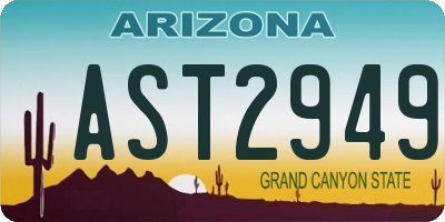 AZ license plate AST2949