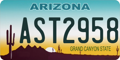 AZ license plate AST2958