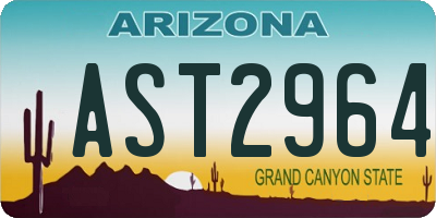 AZ license plate AST2964
