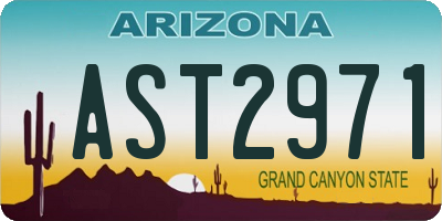 AZ license plate AST2971