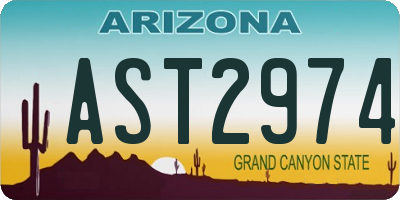 AZ license plate AST2974