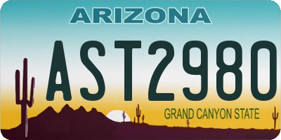 AZ license plate AST2980