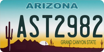 AZ license plate AST2982