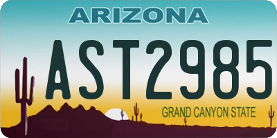 AZ license plate AST2985