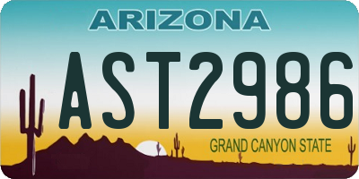 AZ license plate AST2986