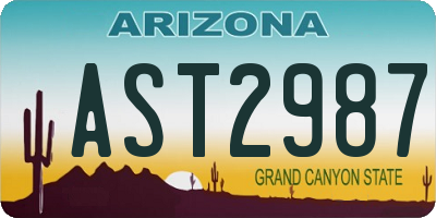 AZ license plate AST2987
