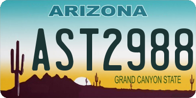 AZ license plate AST2988