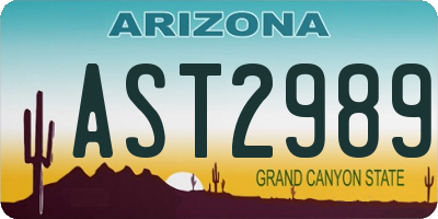 AZ license plate AST2989