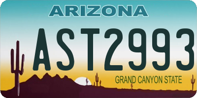 AZ license plate AST2993