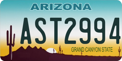 AZ license plate AST2994